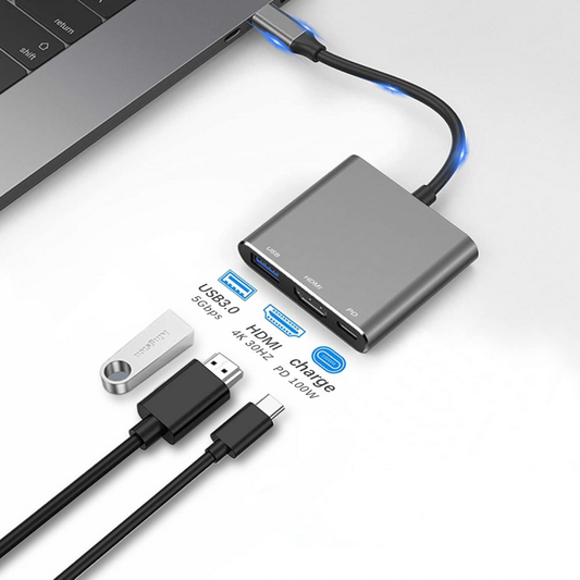 Adaptador USB-C a HDMI 4K Mindorlen con PD y USB 3.0