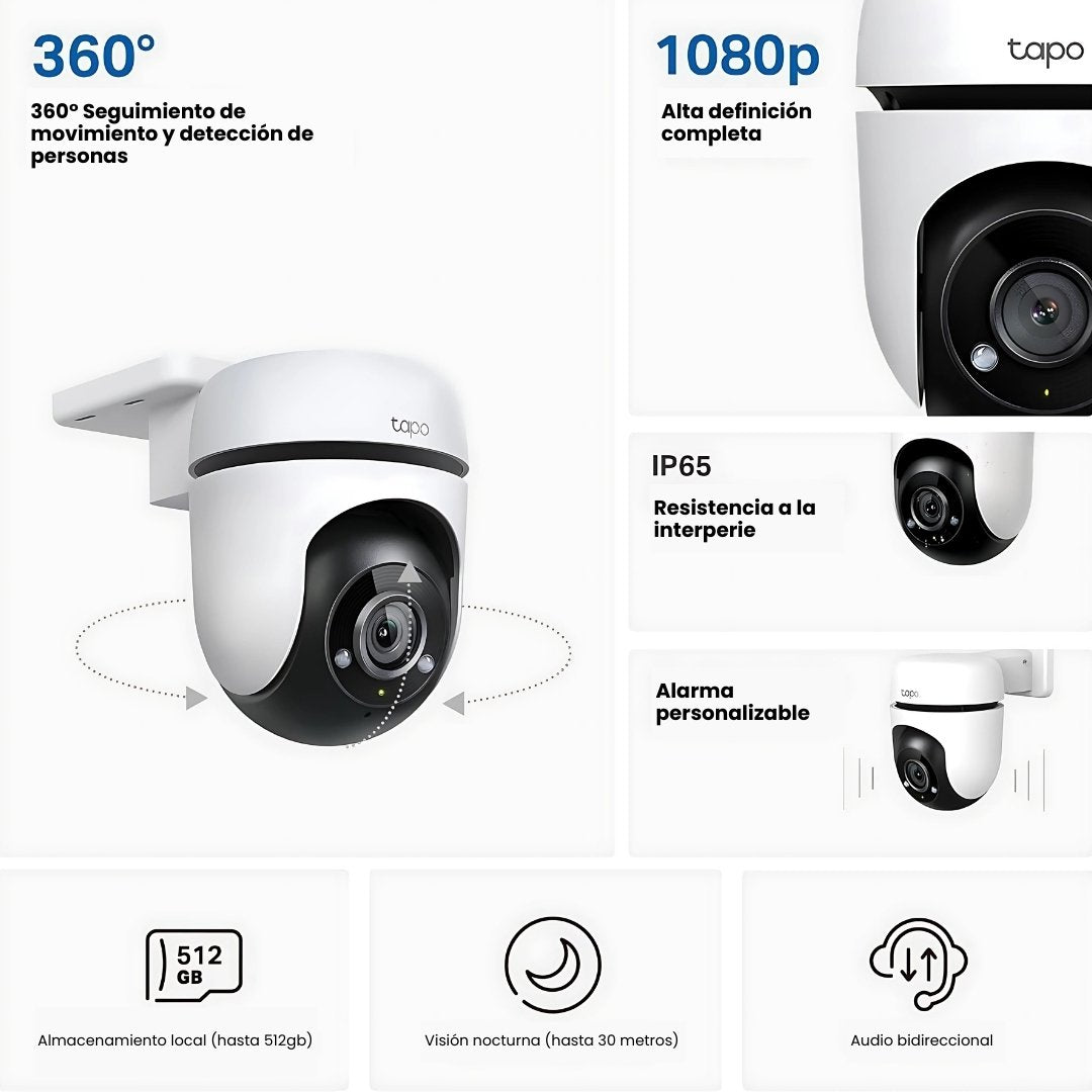Camara de Seguridad Wi-Fi 1080P para Exteriores TP-Link Tapo C500