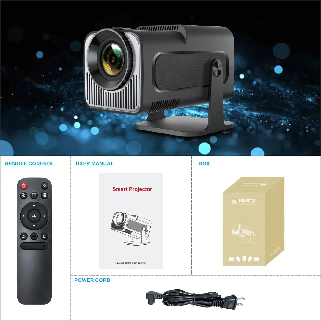 Mini Proyector HY320 1080P 4K 180° y Android 11
