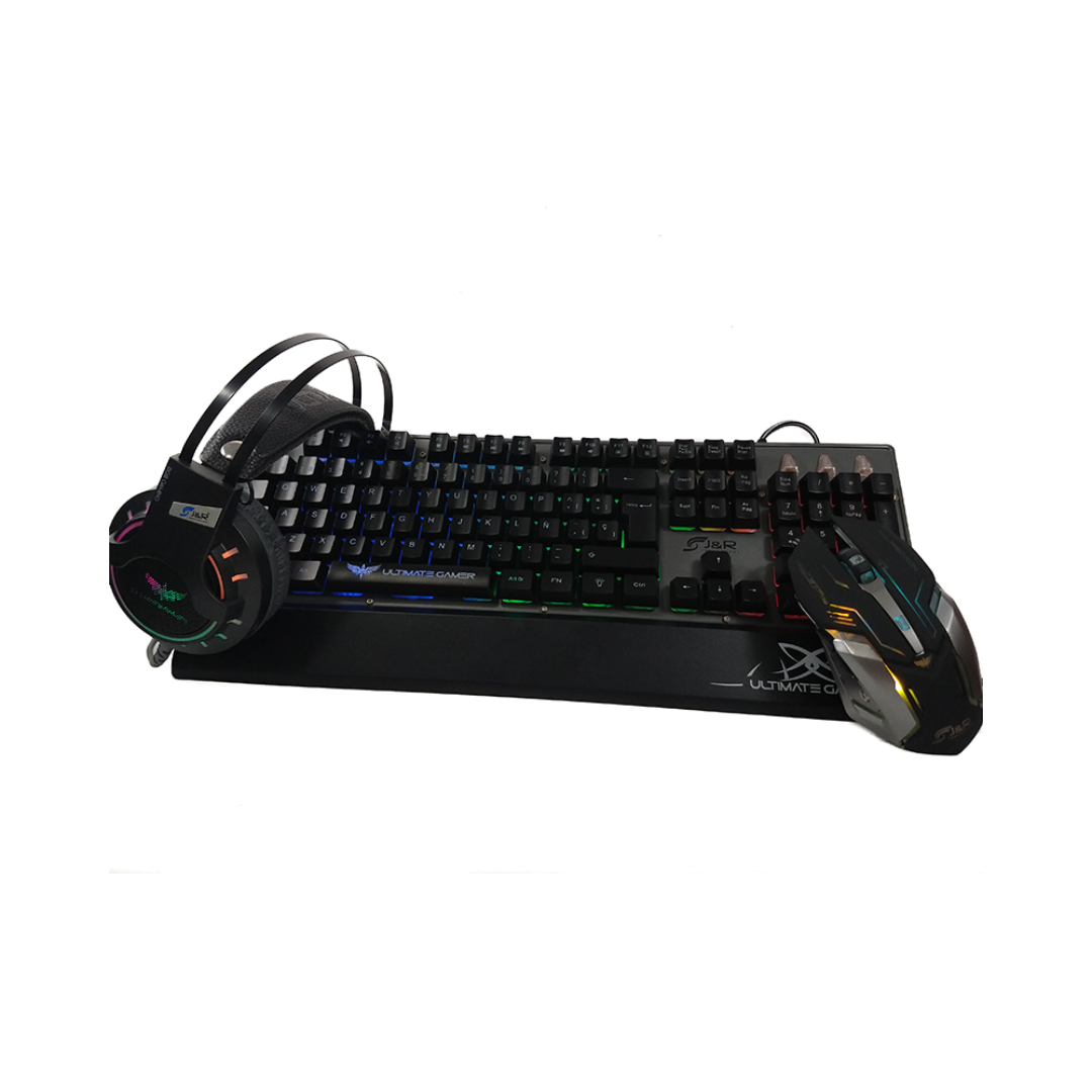 Combo Gamer 3en1 Teclado, Diadema y Mouse LED RGB