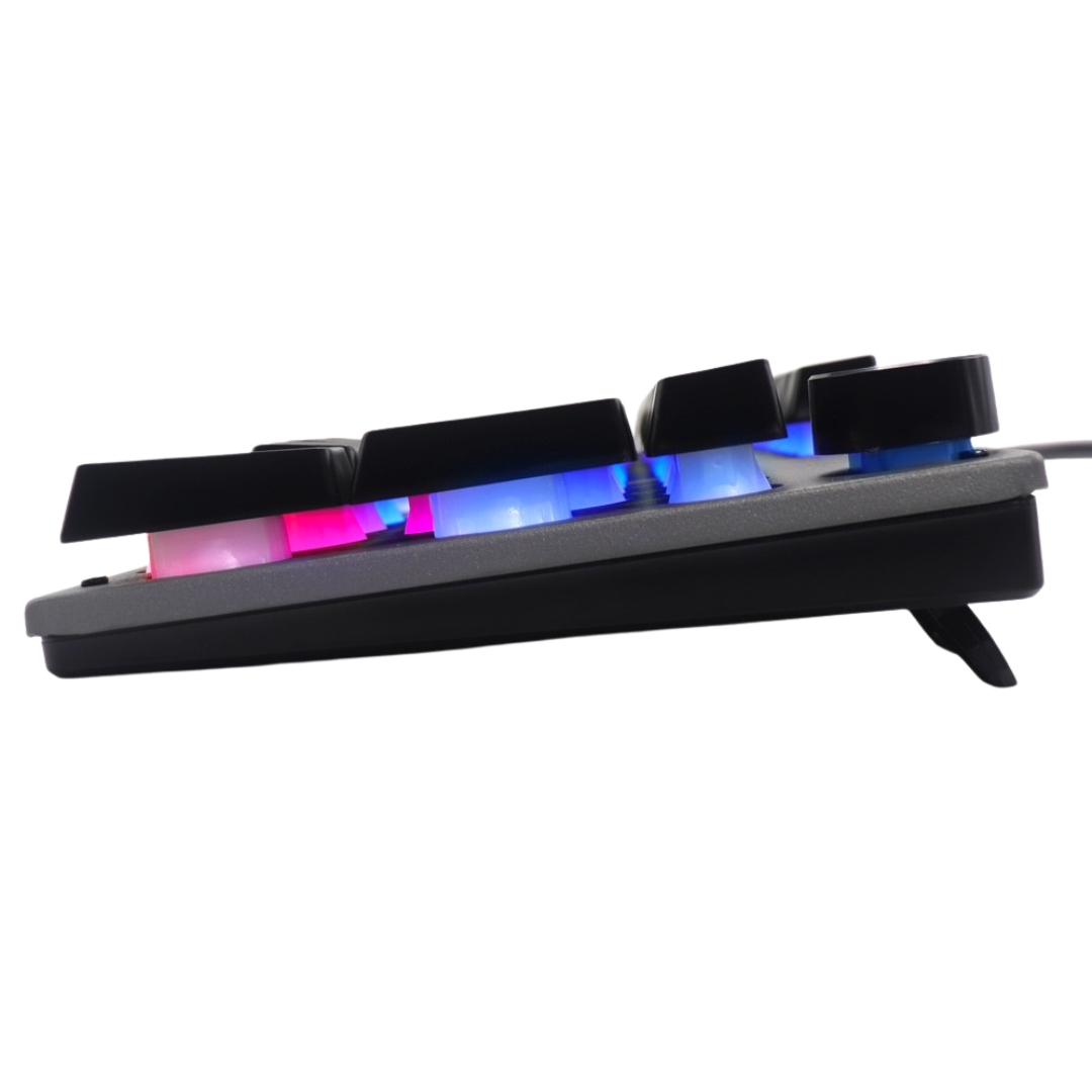 Teclado Gamer J&R Viking Pro RGB Metálico Semi Mecánico con Perilla de Volumen