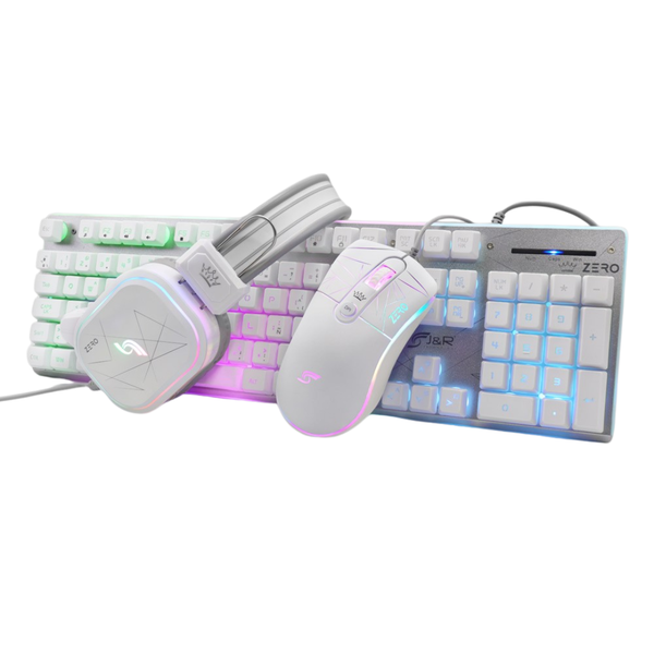 Combo Gamer RGB ZERO J&R Teclado Mouse Diadema con Software y Luces RGB