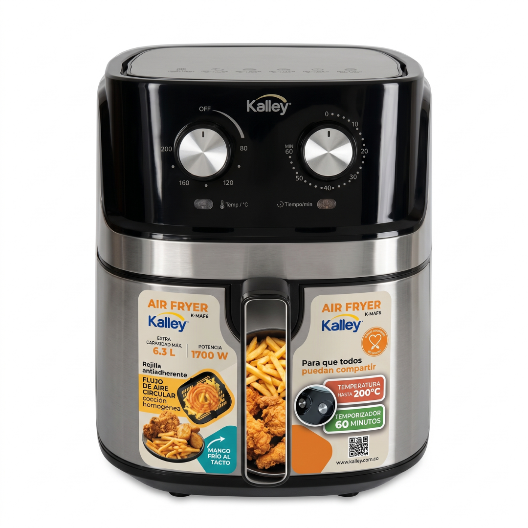 Freidora de Aire Kalley 6.3L K-MAF6 1700W Negra Sin Aceite