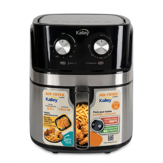 Freidora de Aire Kalley 6.3L K-MAF6 1700W Negra Sin Aceite