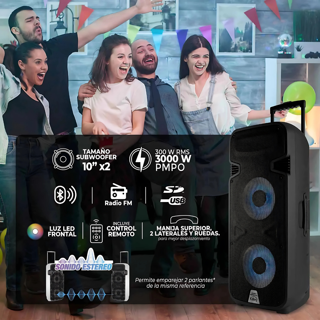 Parlante Bluetooth KALLEY K-SPK300D 300W