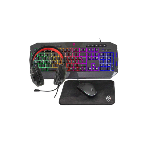 Combo gamer Kalley Teclado Mouse Audífonos Negro