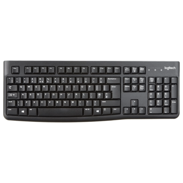 Teclado Logitech K120 con Cable USB – Diseño Resistente