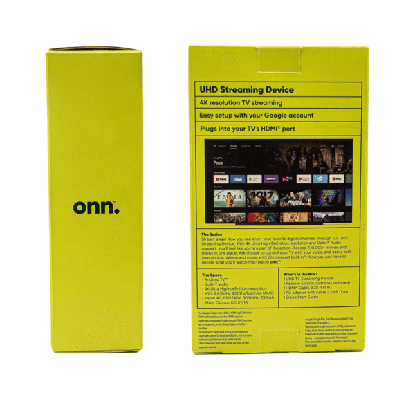 109 ONN Android TV 4K UHD con Chromecast y Google Assistant